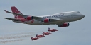 Virgin Atlantic Jumbo Jet with Red Arrows
